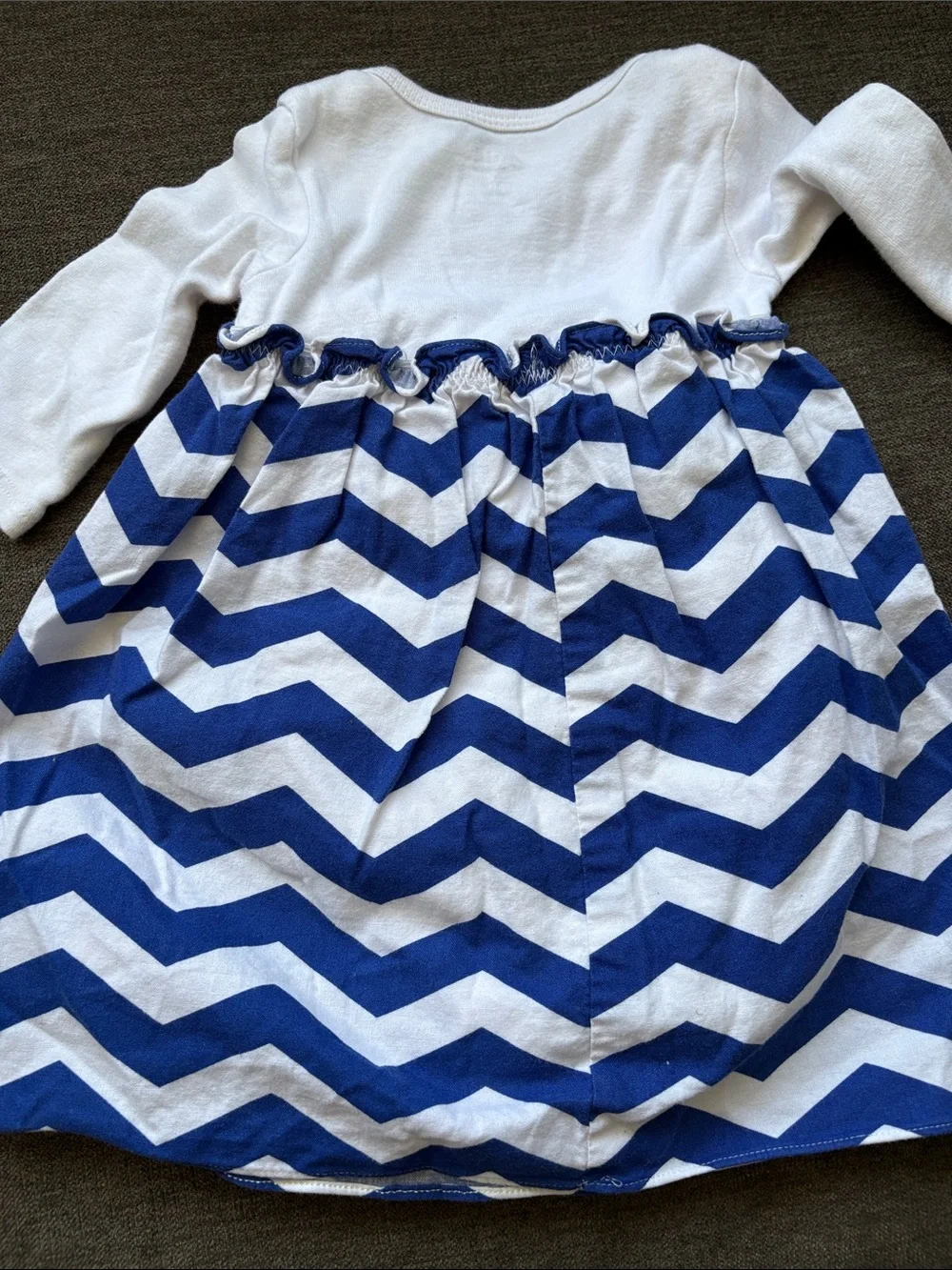 Carter's White Baby Tee with Subtle Multicolor Stripe Trim